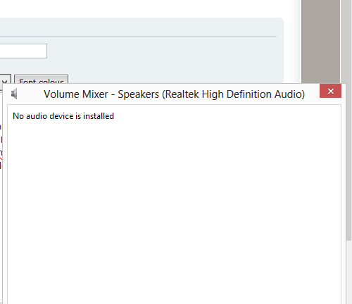 No audio device